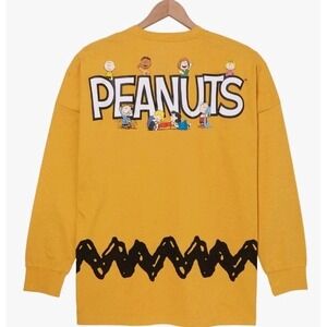 NEW Peanuts Charlie Brown Pattern Sleeve Shirt Mens Large Unisex Snoopy &  Gang